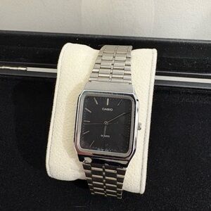 Casio Silver Stainless Steel Watch rectangle steel bracelet men’s